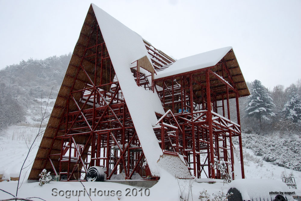 스틸하우스 공법 복층 전원주택 소구리하우스 신축공사 현장 설경(雪景) - 2010년 1월 4일 
