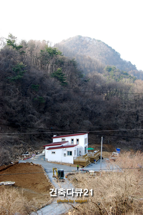 단양 복층 ALC블록 전원주택 신축공사 현장 전경