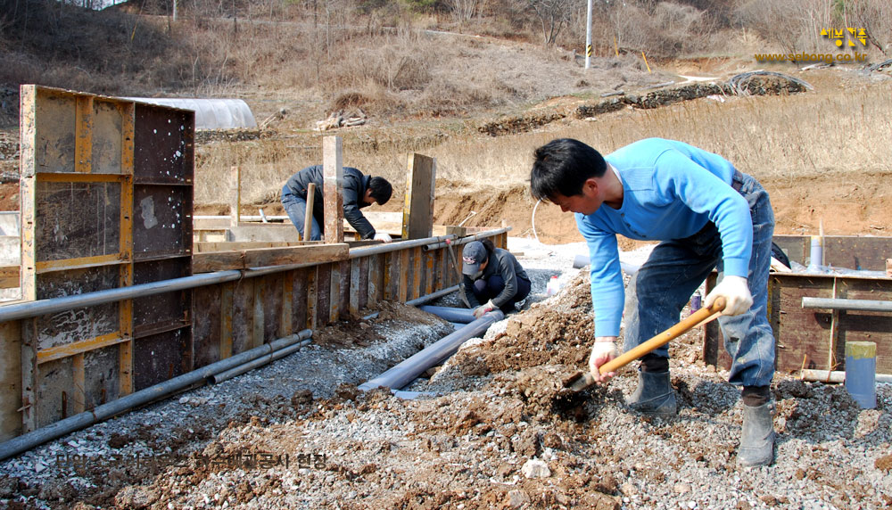 솔고개 소구리하우스 신축공사 하수배관 공사 